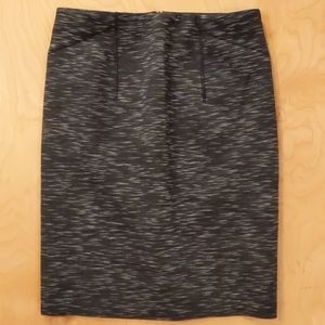 Ann Taylor Heathered Black & Gray Pencil Skirt